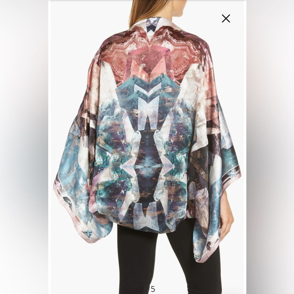 Ted Baker Mirrored Minerals Silk Cape Scarf One Size